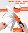 Heavy Duty 7 Inch Folding Pruning Saw With Safety Hand Guard adjusting the blade for safe use and folding design.