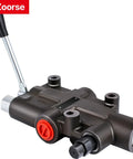 Compact hydraulic control valve for tractors with lever handle for precise hydraulic system management.