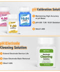 PH Meter Calibration Solution Kit With 4.00, 7.00 And 10.01 Buffers And Electrode Cleaning Solution, 50ml Bottles