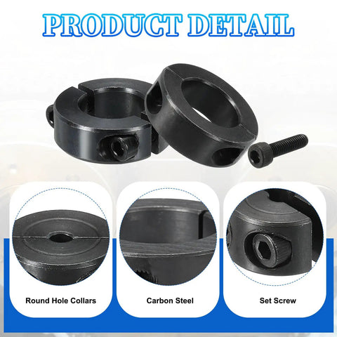 Beefy Double Split Shaft Collar 28 mm Bore 48 mm OD 15 mm Thick Carbon Steel Locking Clamp with Set Screw and Hex Wrench Included