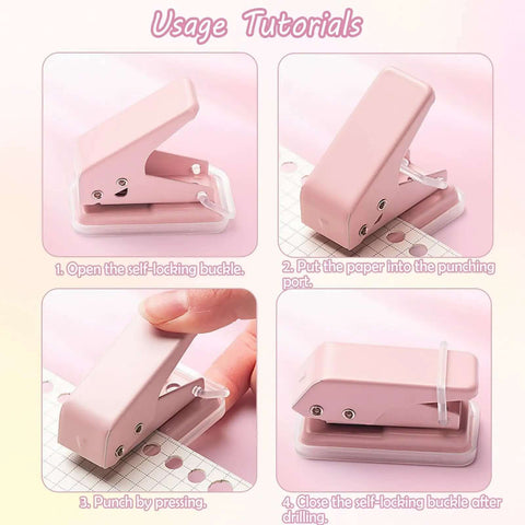 2 Pack Mini Hole Punch 6mm Circle Holes Ultra Compact 10 Sheet Capacity Pocket Sized Puncher usage tutorial