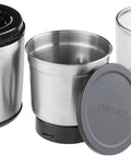 Electric Spice And Nut Grinder With Heavy Duty Motor, stainless steel bowl, extra lid storage, 90 gram capacity