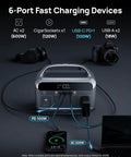 High Capacity Portable Power Station With 1200W Surge And 288Wh LiFePO4 Battery Solar Generator with connected devices