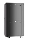 Built Different 37U Server Rack Cabinet 39 Inch Deep Locking Network Enclosure on rolling casters with dual doors.