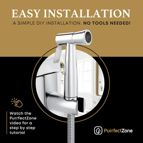 Handheld Bidet Sprayer Kit For Toilet And Cloth Diaper Sprayer Set, Stainless Steel, Easy To Install demonstration