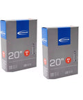 SV6 Inner Bicycle Tubes For 20 X 1.10 Tires One And One Eighth Inch 40mm Presta Valve Twin Pack Two Tubes Durable Material And Long Lasting Air Retention For Road City And Hybrid Bikes packaging