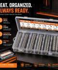 Heavy Duty 304 Stainless Steel Hose Clamps Worm Gear Assortment Kit 150PCS Adjustable 1/4 To 1-1/2 Inch in storage case