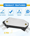 4 Pin Performance Ignition Module for Classic Chevy Pontiac Olds Buick Cars 1974 To 1988 Replace OE LX301 DM1906 1190357
