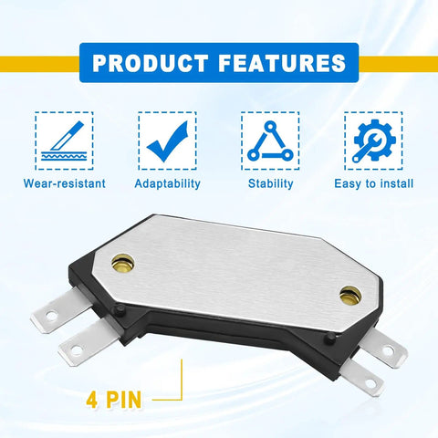 4 Pin Performance Ignition Module for Classic Chevy Pontiac Olds Buick Cars 1974 To 1988 Replace OE LX301 DM1906 1190357