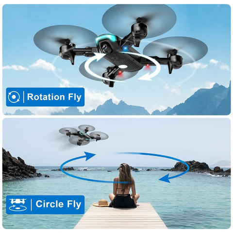Beginner Friendly 1080P Foldable Drone With Light, Stable Altitude Hold, Gesture Selfie, Waypoint Fly, Circle Fly in scenic view