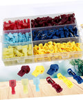 Solid 200 Pc Heat Shrink Wire Crimp Connectors Weather Pack Terminals With Insulated Speaker Box And Auto Wire Tap Kit For Heavy Duty Electrical Work That Is Totally Reliable. Assorted color crimp connectors in a compartment box