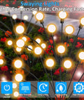 8 Pack Solar Powered Firefly Lights Outdoor Waterproof With Dual Modes Steady Glow And Flashing Swirling Warm White Garden Lights