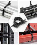 16 Inch Black Heavy Duty Zip Ties 100 Pack 200 Lbs Ultra Strong Plastic Cable Ties securing pipes and structures