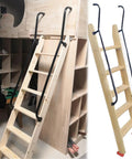 Twin Bunk Bed Ladder Replacement With 59 Inch Safety Handrail in wooden material, non-slip wall mount, loft view