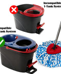 All-In-One Spin Mop Replacement Kit for RinseClean 2-Tank System With 16 Microfiber Refills, Scrubber Head, Triangle Base and Adjustable 31-63in Handle Built for EasyWring RinseClean Compatibility; compatible 2-tank mop bucket and microfiber head