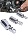 Heavy Duty 3-Piece Universal Joint Socket Adapter Kit For Ratchet Wrenches Made From Heat-Treated Chrome Vanadium Steel With 360 Degree Swivel Action And Impact Proof Design Perfect For Home Garage Auto Repair Jobs on engine belt assembly