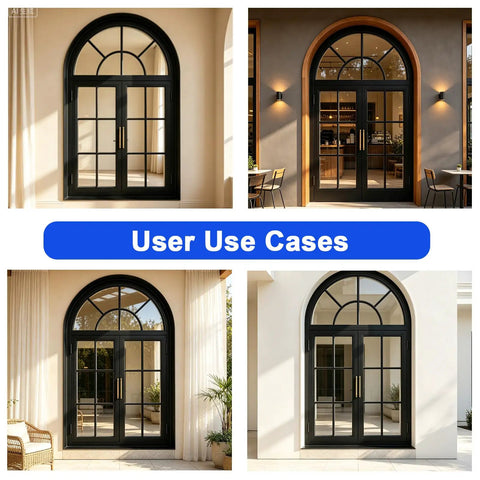 Sleek Double Arch Egress Window Offering Bulletproof Aluminum Construction For Garden Sheds Delivering Loads Of Natural Daylight Through Thermally Rated Insulated Glass Panels No Fuss Mounting Process showcased in various home settings.