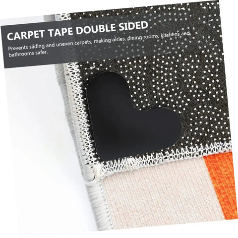 Heart Shaped Rug Tape Set 8 Pcs No Fuss Non Slip Double Sided Stickers For Area Rugs And Carpets Easy Install No Residue