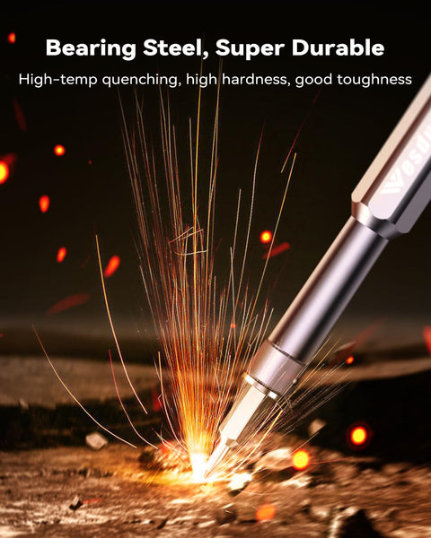 Steel bit of the 49in1 All In One Precision Screwdriver Set shows durability and high-temp quenching in action.