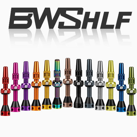 Ultra Lightweight Tubeless Presta Valve Stem Kit For Bikes With 40/44/55/60/65/80/100mm Lengths, anodized aluminum in various colors