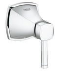 Grandera Grohflex Volume Control Valve Trim Kit in Starlight Chrome, includes metal lever handle, durable scratch resistant finish.