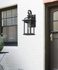 Outdoor Wall Light Sconce With Seeded Glass Weatherproof Aluminum Exterior Fixture on house front porch