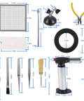 Jewelry Soldering Kit With Silver Solder Wire And Butane Torch For Jewelry Making, Beading, Repairs, And DIY Projects components shown.