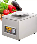 Heavy Duty Automatic Chamber Vacuum Sealer For Food Packaging And Sous Vide Cooking With Digital Display beside fresh vegetables.