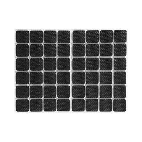 48 Pcs Black Non Slip Self Adhesive Furniture Feet Pads For Floor Protection, Durable Rubber Cushions on white background