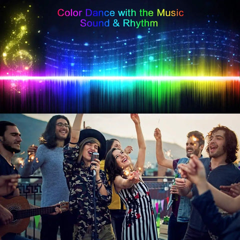 150 Foot RGB LED Strip Lights With Music Sync App Control And Remote Color Changing LED Tape For Bedroom Indoor Lighting Dope Vibe With 44 Key Remote And Phone Control