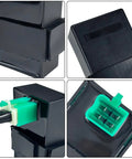 4 Pin Dc Cdi Box With Connecting Plug For 50cc 70cc 90cc 110cc Scooters Atvs Go Karts Dirt Bikes And Dy100 Quad Bikes Direct Replacement High Performance Cdi Module For Easy Plug And Play Install with detailed connector view.