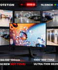 19.5 Inch HD Monitor With 1440x900 Resolution 75Hz Refresh Rate Built In Audio Flicker Free Eye Comfort Blue Light Filter Visual