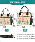 Western Cowboy Desert Star Insulated Lunch Bag with adjustable strap, shown in S and M sizes, cactus and star design