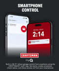 Smartphone displaying 3/4 HP Ultra Quiet Smart Belt Drive Garage Door Opener With Wi Fi Control notifications using myQ app.