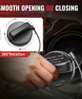 OEM Direct Replacement Gas Cap For Nissan Frontier Versa Altima Pathfinder Murano Infiniti, shown being installed.