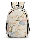Multicolor Bluebell Linen Pattern Backpack For Everyday Carry Unisex Large Capacity Durable Polyester Breathable Design With Smooth Zipper Easy To Clean Ideal For School Work Travel front view