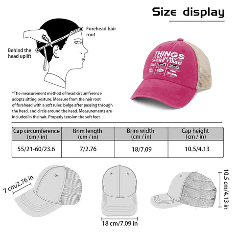 Funny Things I Do In Spare Time RV Camper Trucker Hat Camping Cap For Dad Gift Outdoor Adventure Wear with size display