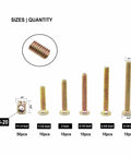 Crib Screws Hardware Replacement Kit For Cot Chairs And Furniture 100 Pieces Of 1/4-20 Bolts And Barrel Nuts Sizes Quantity