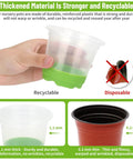 Hand holding thick, clear pot with green silicone base from All In One Reusable Seed Starter Kit With 26 Clear 4 Inch Pots Silicone Base And Drainage