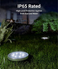 12 Pack Solar Path Lights Outdoor LED Garden Lights Waterproof Dusk to Dawn Landscape Pathway Stakes 7000K Diamond White IP65 Weatherproof for No Fuss Easy Setup Yard Patio Deck and Walkways in grass at night with IP65 rating