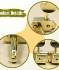 Stunning Gold Electric Guitar Tuning Pegs Set With 6 Right Semi-Enclosed Machine Heads And Premium Keys Plus Installation Hardware close-up details