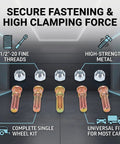 Heavy Duty 1/2 Inch 20 Thread Wheel Studs And Lug Nuts Kit Replaces 007-122-00 With Killer Clamping Force For Smooth Drive And Rock Solid Grip On Most Cars, 5 metal studs and lug nuts