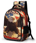 Vintage American Eagle Printed Unisex Backpack With Large Capacity, Durable Polyester Everyday Daypack, retro eagle graphic