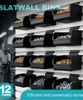 12 Pack Slatwall Bins With Hooks For Garage Workshop And Kitchen Organization Durable Plastic Slatwall Accessories Set
