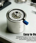 Stainless Steel Watch Movement Holder With Fixed Jaw Non Adjustable Base showcasing detailed view with SKX007 mechanism inside.