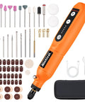 Mini Cordless Rotary Tool Kit Pen Shaped And Rechargeable With Five Adjustable Speeds Type C Fast Charge, includes 75 accessories.