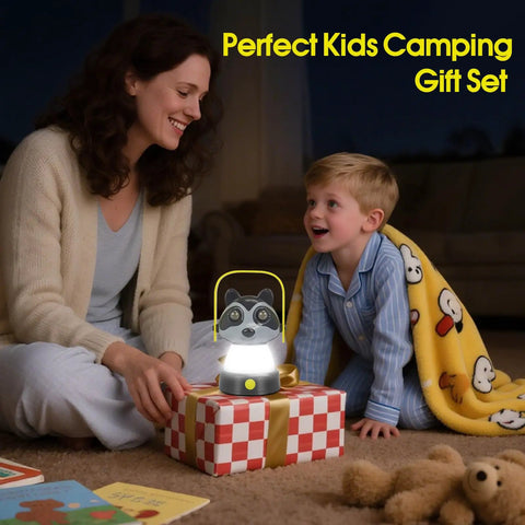 Mother and child using Kids Lantern And Headlamp Set 2 In 1 Rechargeable 360 Degree LED Tent Night Light For Toddlers