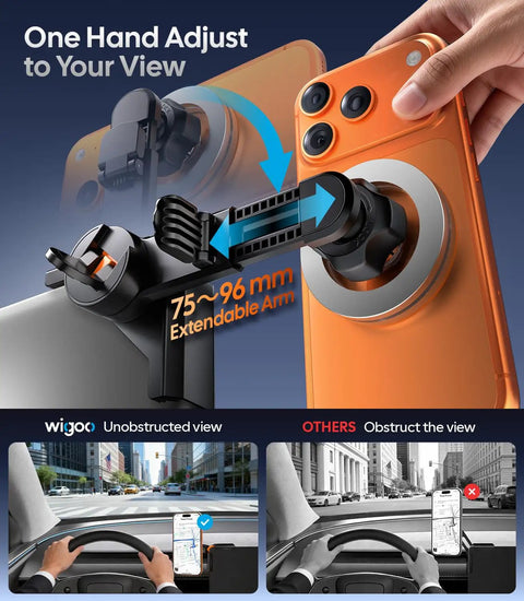 Magnetic Phone Mount For Tesla Models 3 Y S X With Screen Side Vacuum Base And Extendable Arm No Glue Strong Magnet No Obstructed View Works With MagSafe IPhone 17 To 12 And Most Android Devices.