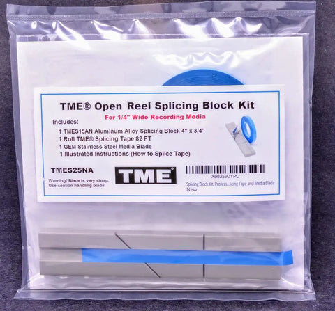 Pro Grade Splicing Block Kit In Hard Gold Anodized Aluminum Made In USA For One Quarter Inch Open Reel Tape And 8 Track Cartridge