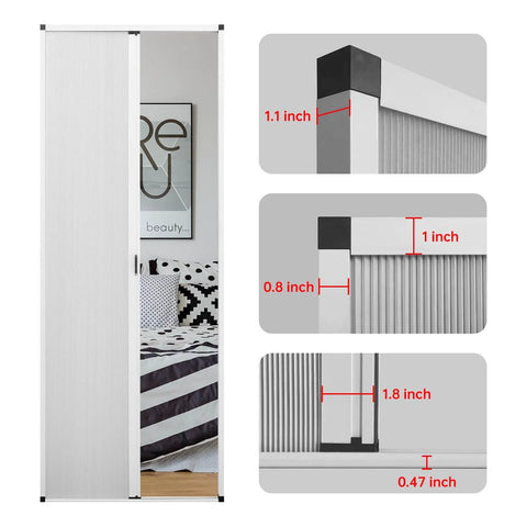Interior Accordion Folding Cellular Door Panels No Drilling Easy Install Space Saving Light Filtering Sliding Barn Style